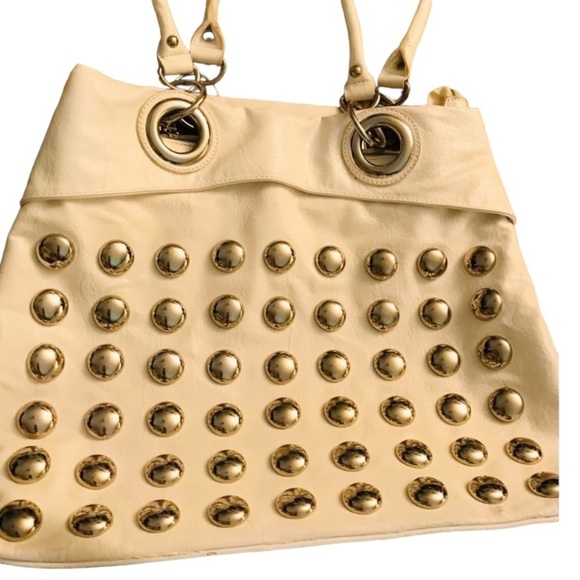 Nicole Lee Handbags - Nicole Lee made in USA white bag with large silver studs great summer  bag